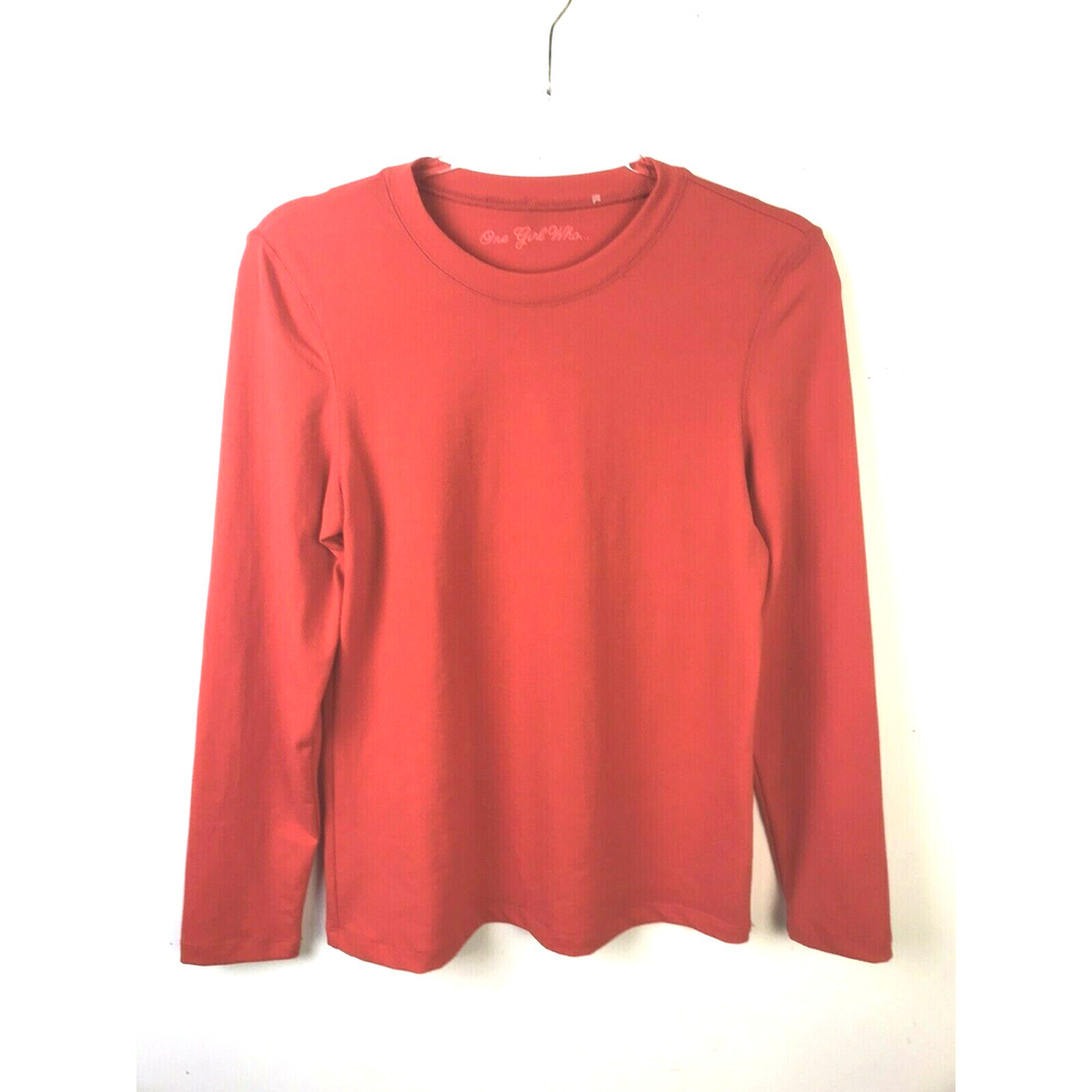 One Girl Who Knit Top Women's Large Casual Long Sleeves Basic Preppy Minimalist